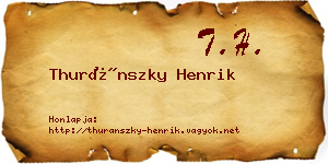 Thuránszky Henrik névjegykártya